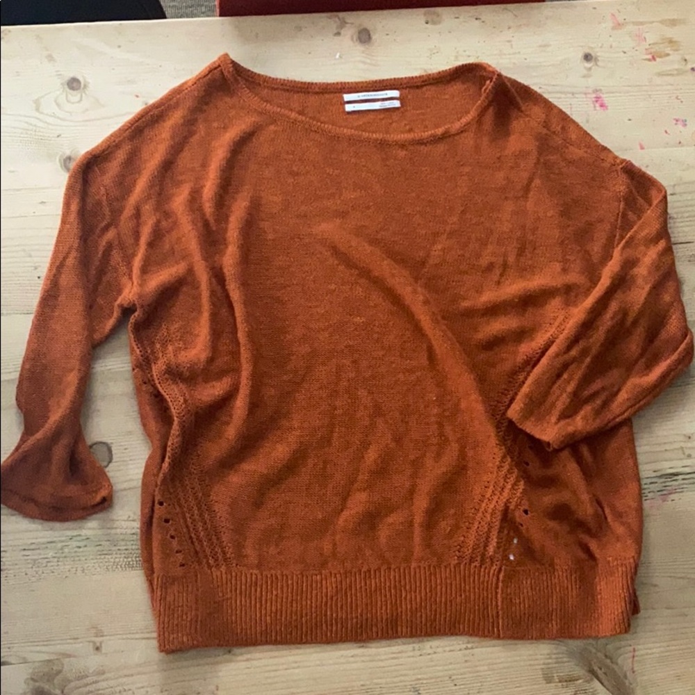 Anthropologie Boxy linen sweater sz S